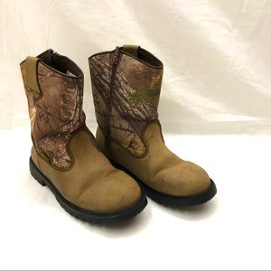 Kids Waterproof Work Boots Size 6 Boys Herter's Real Tree Camo